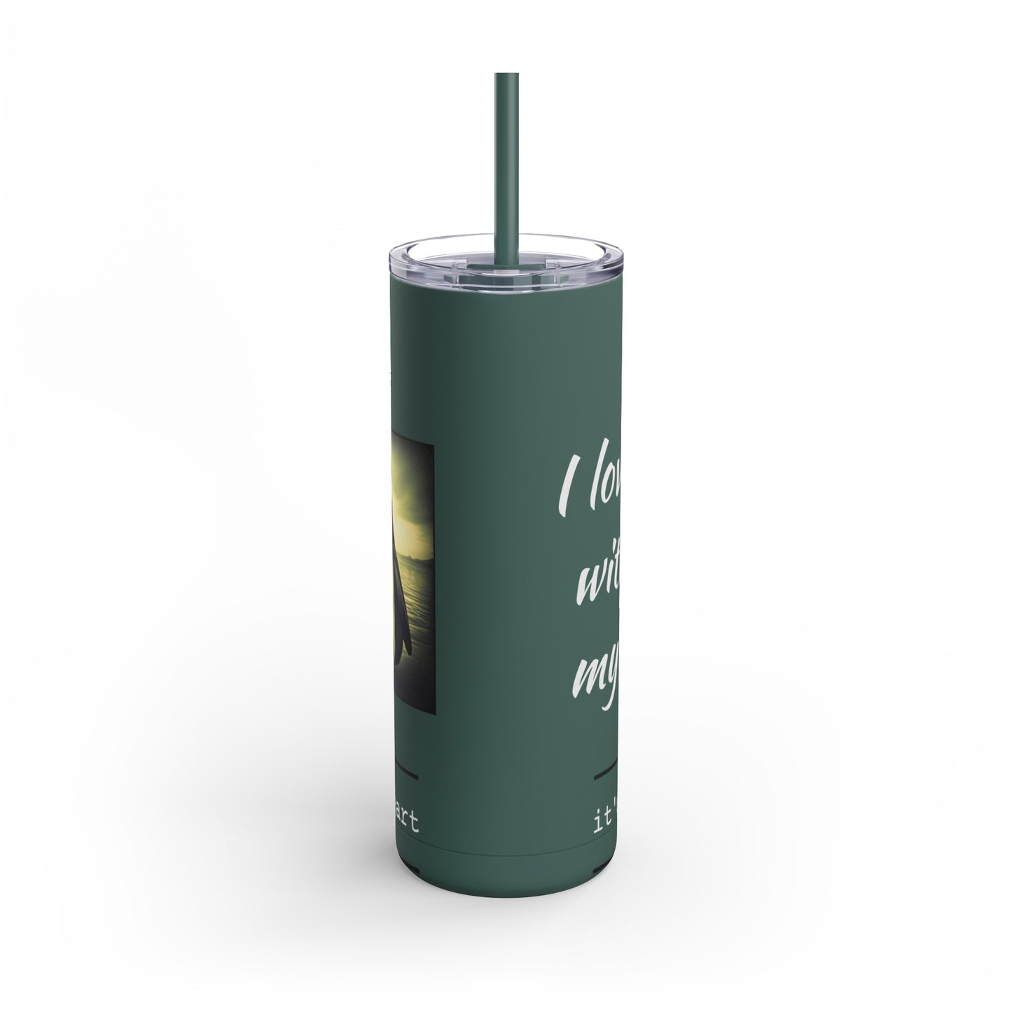 Penguin Love Green Skinny Matte Tumbler, 20oz