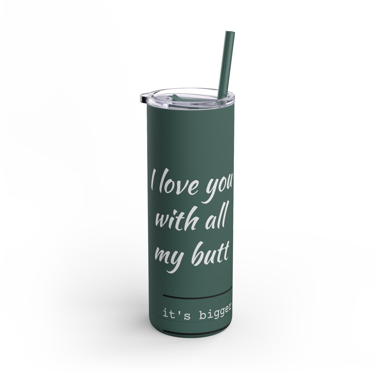 Penguin Love Green Skinny Matte Tumbler, 20oz
